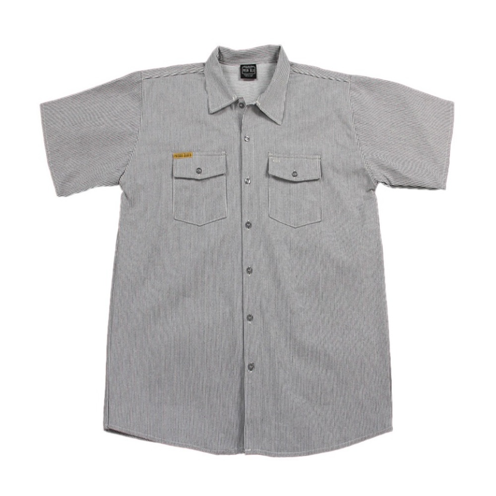PRISON BLUES Hickory Short Sleeve w/Front Buttons LG